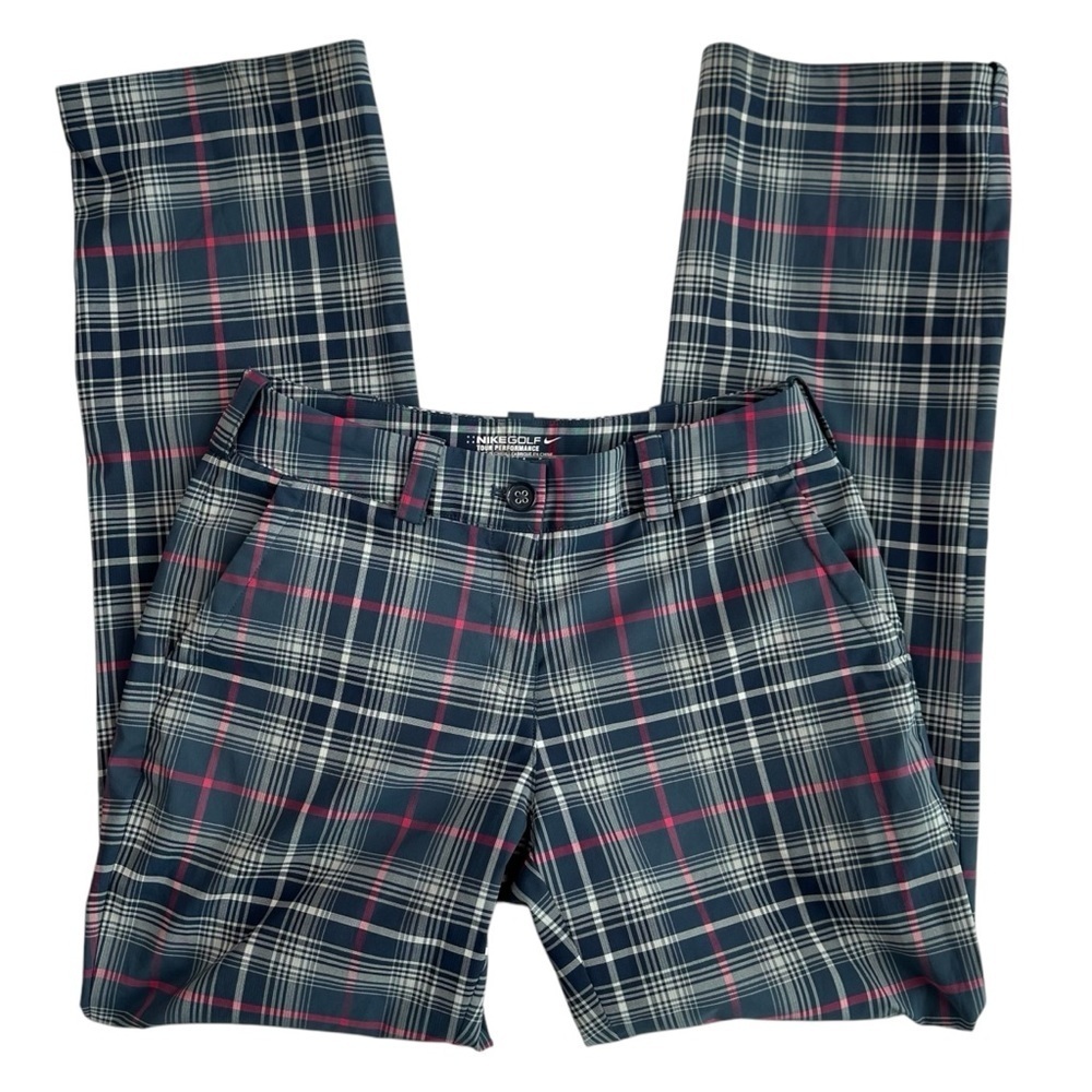 Nike Golf Women’s Tour Performance Dri-FIT Pants – Blue & Pink Plaid – Size 4 P - Picture 9 of 9